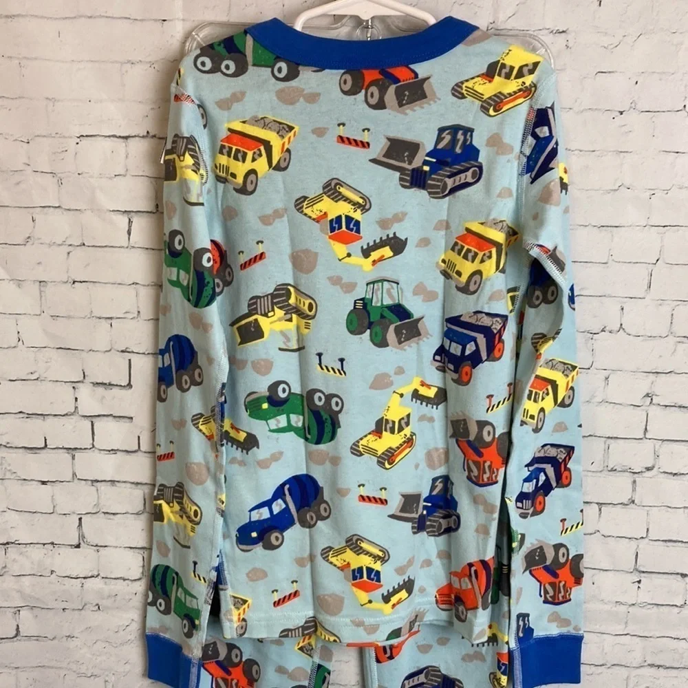 Hanna Andersson Construction Trucks Tractors Long John Pajamas PJs 140 10 NWT